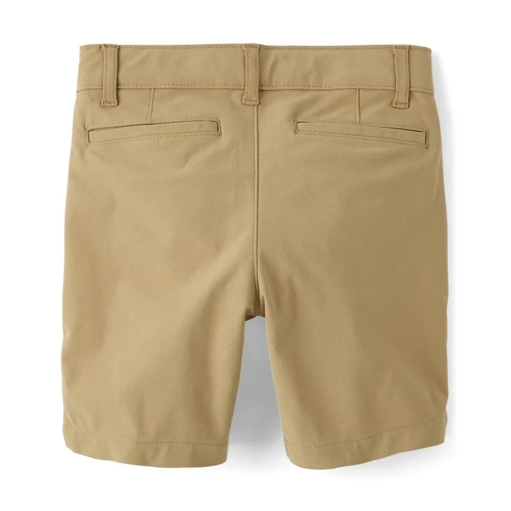 Children’s Place Boys Uniform Quick Dry Chino Shorts-Sz 14 -Flax- set of 2